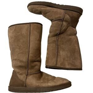 UGG Classic Sheep Skin Tall Dark Chocolate Brown Y2K Style Cozy Women’s 8 Boots